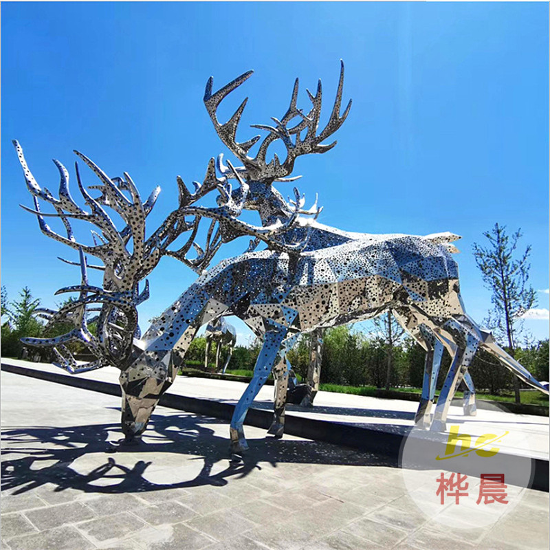 不銹鋼烤漆鏡面雕塑校園戶外公園園林景觀城市標識大型藝術(shù)品擺件