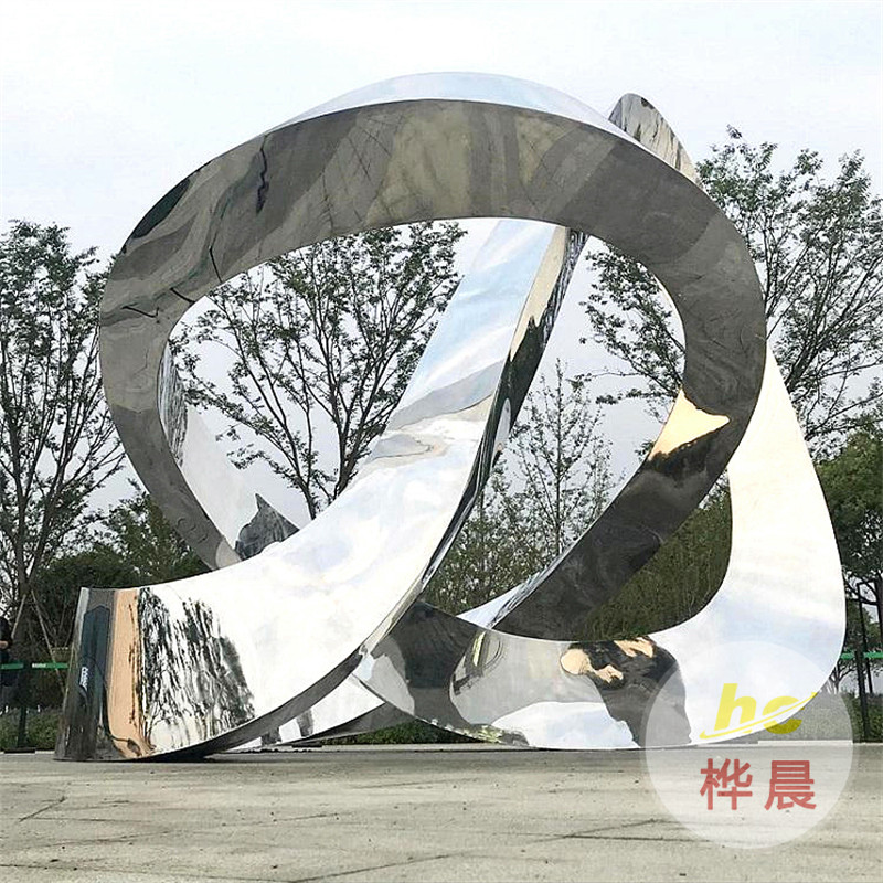 大型景觀不銹鋼雕塑廠家戶外公園廣場(chǎng)金屬廊架售樓處落地?cái)[件