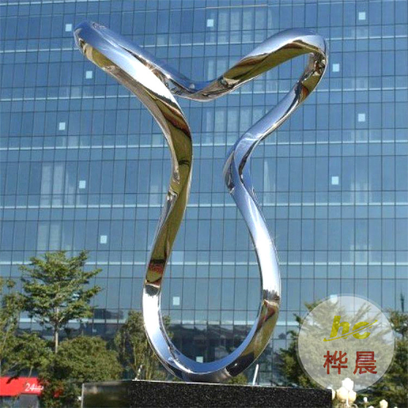 大型景觀不銹鋼雕塑定制抽象金屬戶外城市校園林廣場(chǎng)水景月亮雕塑