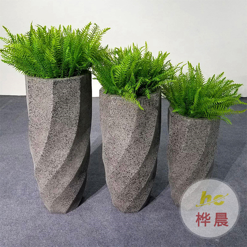 玻璃鋼花盆北歐幾何菱形商場(chǎng)花器機(jī)場(chǎng)大堂戶外酒店落地大花瓶廠家