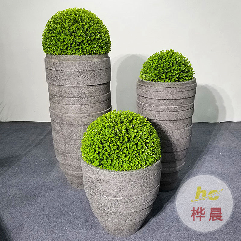 戶外高架橋長(zhǎng)方形玻璃鋼花盆花盒景觀花箱市政成品玻璃纖維花箱廠