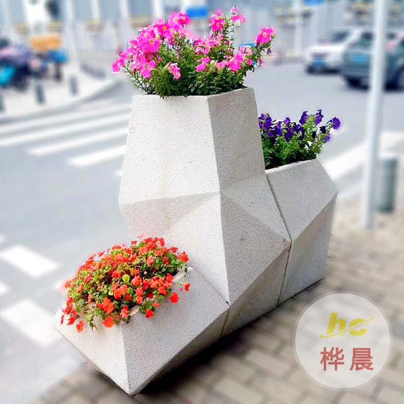 戶外玻璃鋼花箱組合方形移動花器種植池市政街道花槽花盆簡約定制