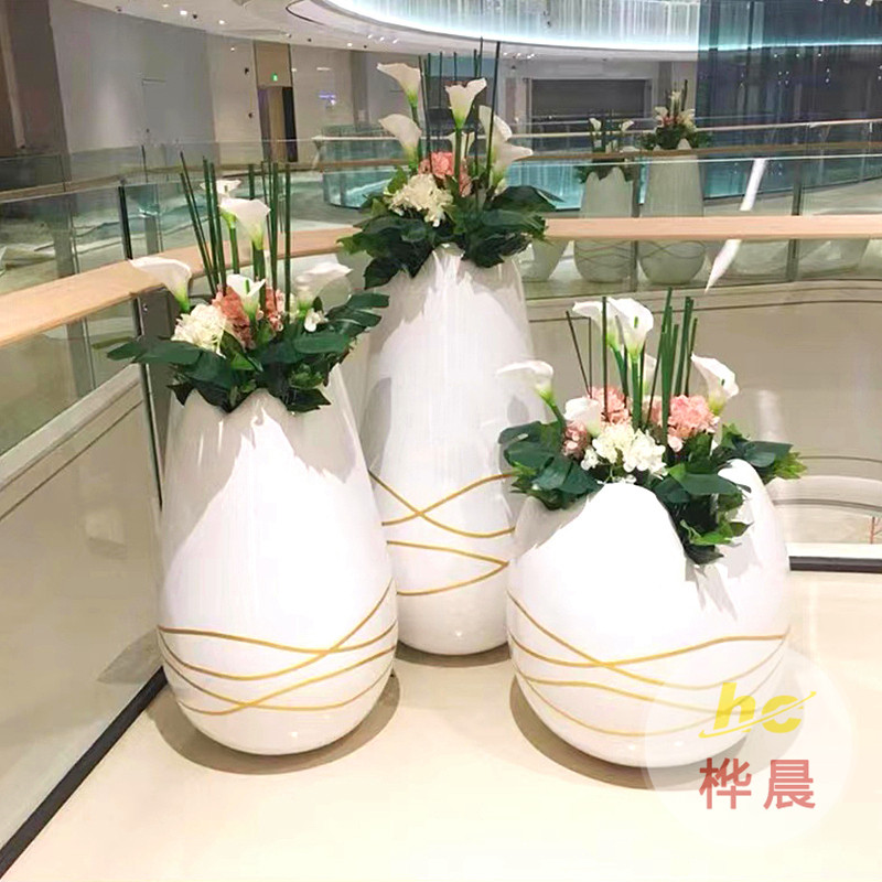 仿真綠植造景植物造景裝飾室內(nèi)商場(chǎng)酒店創(chuàng)意擺件落地玻璃鋼花盆