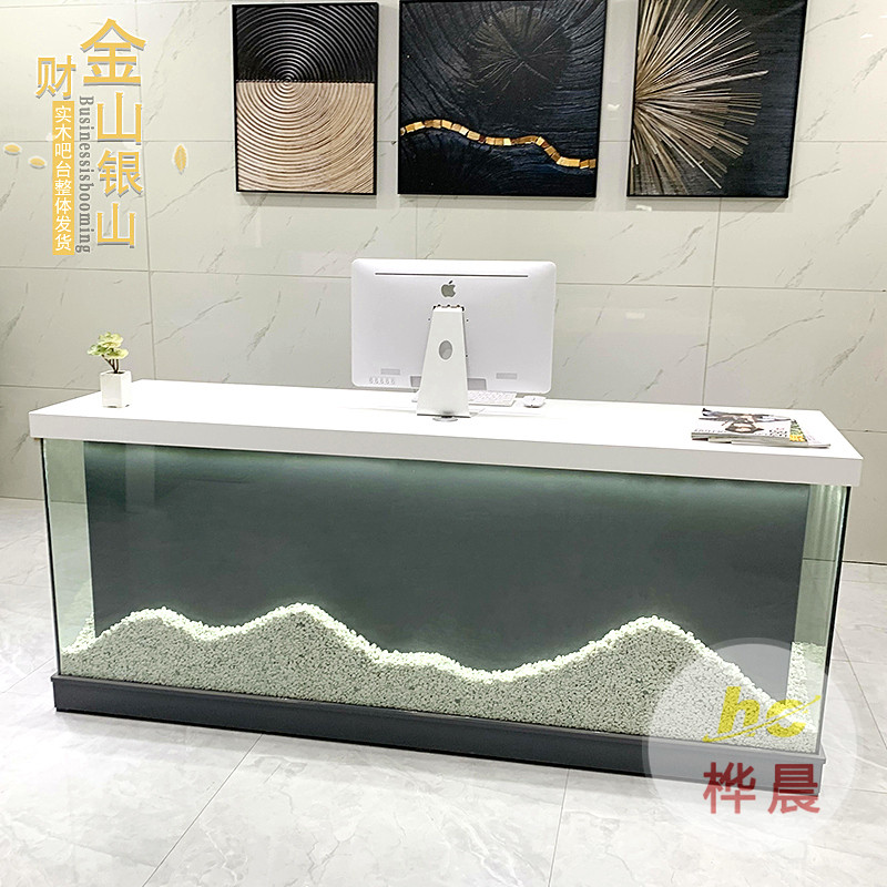 蛋糕店收銀臺(tái)玻璃鋼創(chuàng)意接待臺(tái)背景墻便利餐飲提示牌足療圓型前臺(tái)