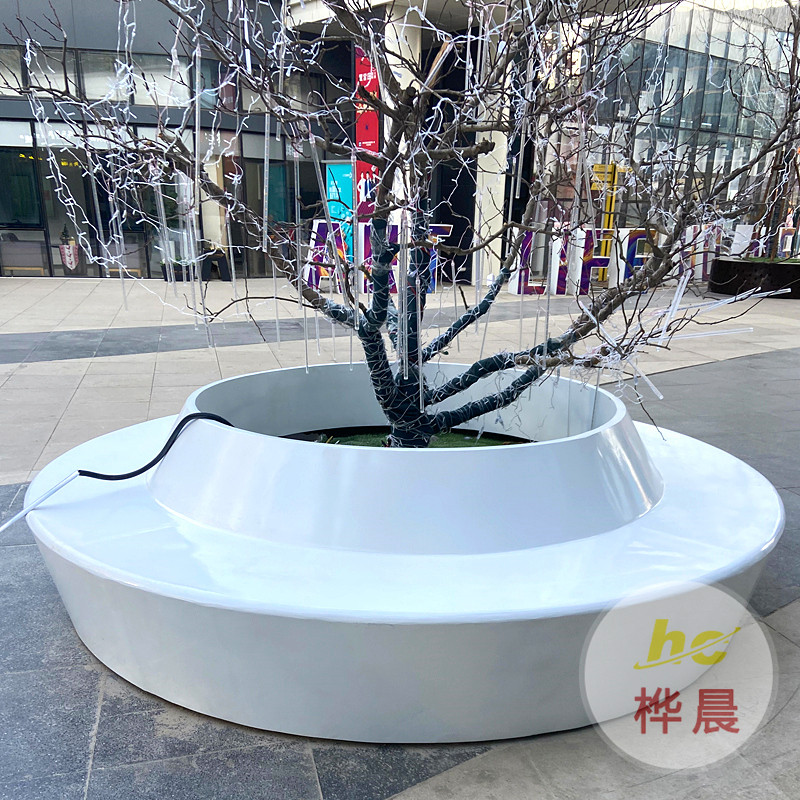 廠家批發(fā)玻璃鋼景觀花池樹(shù)池異形坐凳學(xué)校商場(chǎng)美陳公園休閑坐凳子